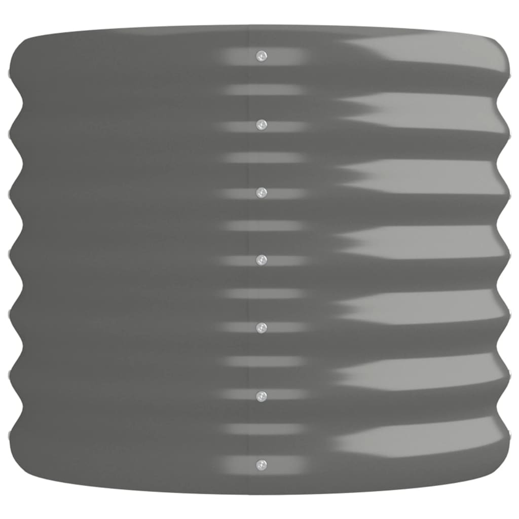 Canteiro elevado jardim 152x40x36cm aço galvanizado cinzento
