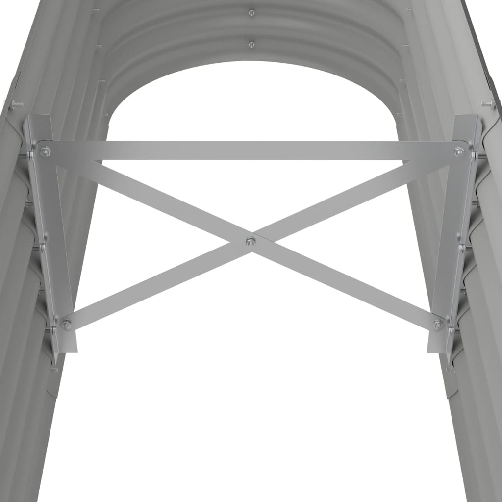 Canteiro elevado jardim 152x40x36cm aço galvanizado cinzento