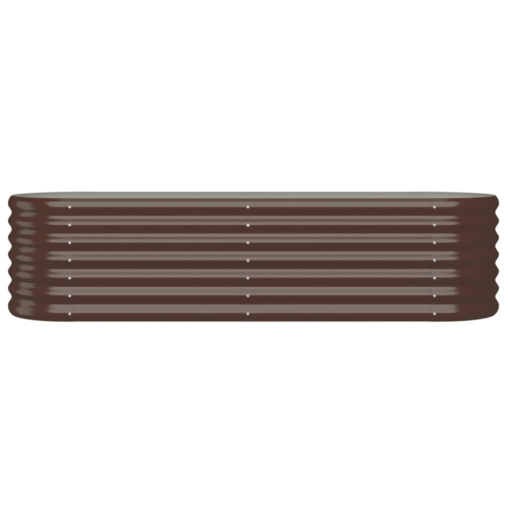 Canteiro elevado jardim 152x40x36cm aço galvanizado castanho