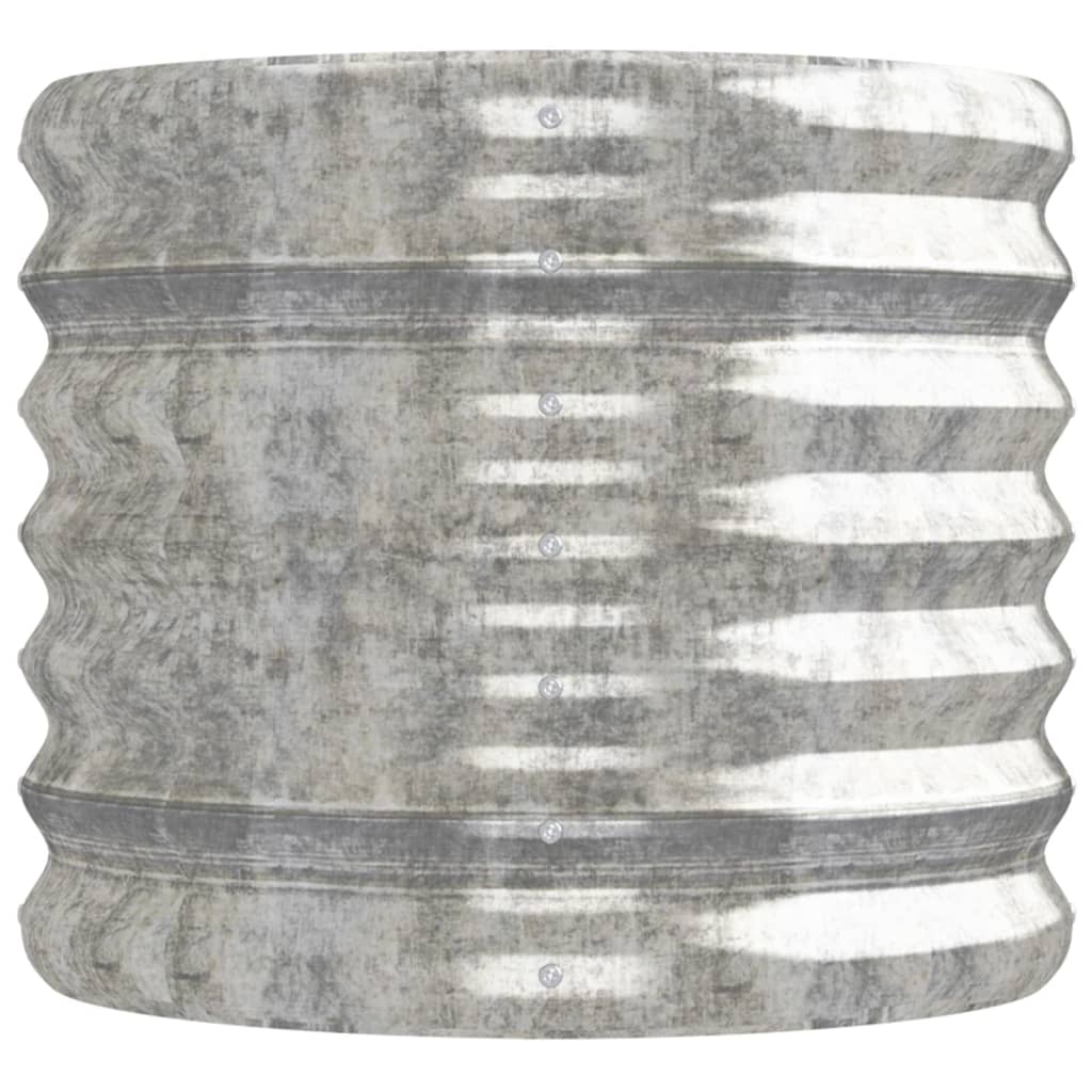 Canteiro elevado jardim 152x40x36cm aço galvanizado prateado