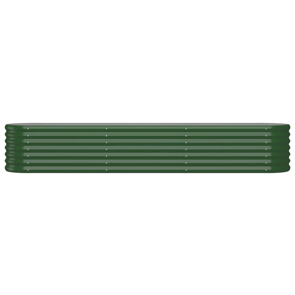 Canteiro elevado jardim 224x40x36 cm aço galvanizado verde