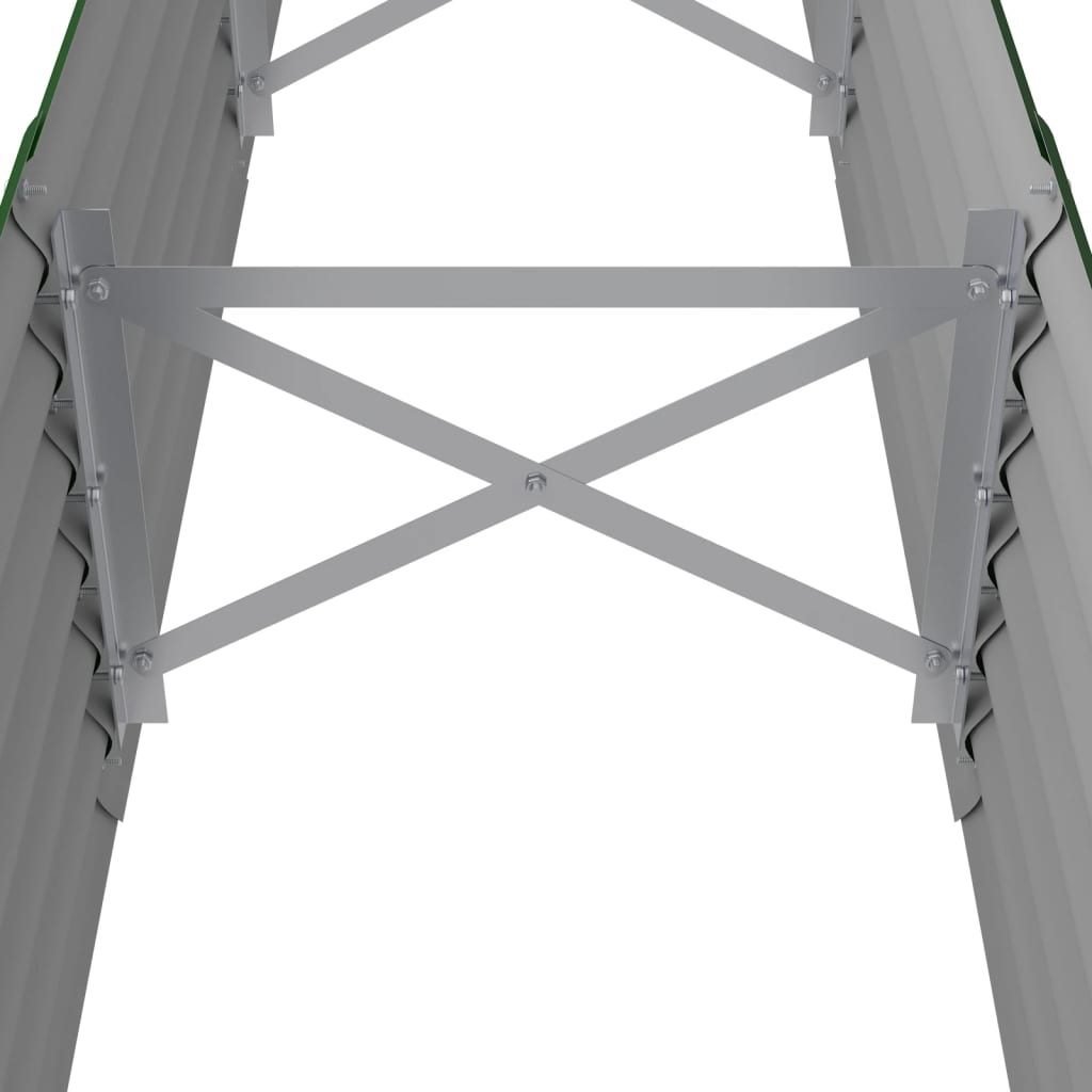 Canteiro elevado jardim 224x40x36 cm aço galvanizado verde