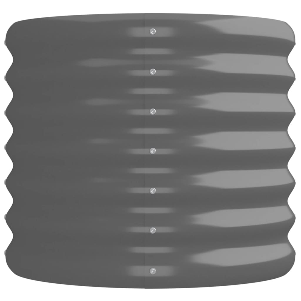 Canteiro elevado jardim 224x40x36cm aço galvanizado cinzento
