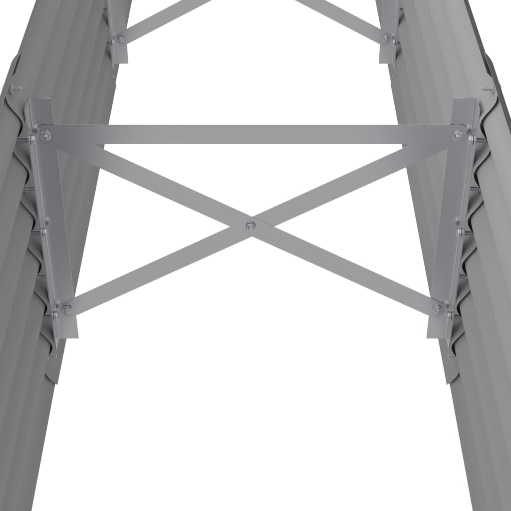 Canteiro elevado jardim 224x40x36cm aço galvanizado cinzento