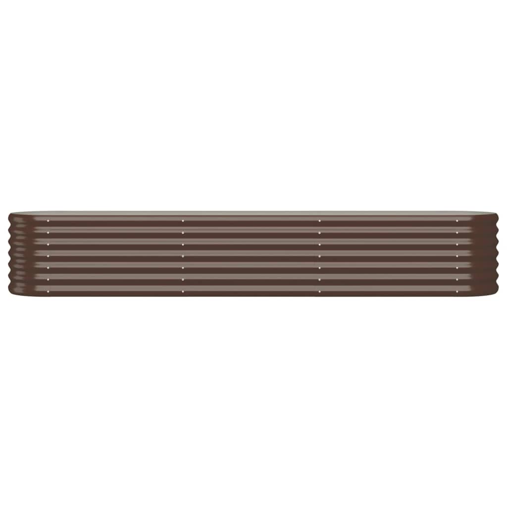 Canteiro elevado jardim 224x40x36cm aço galvanizado castanho