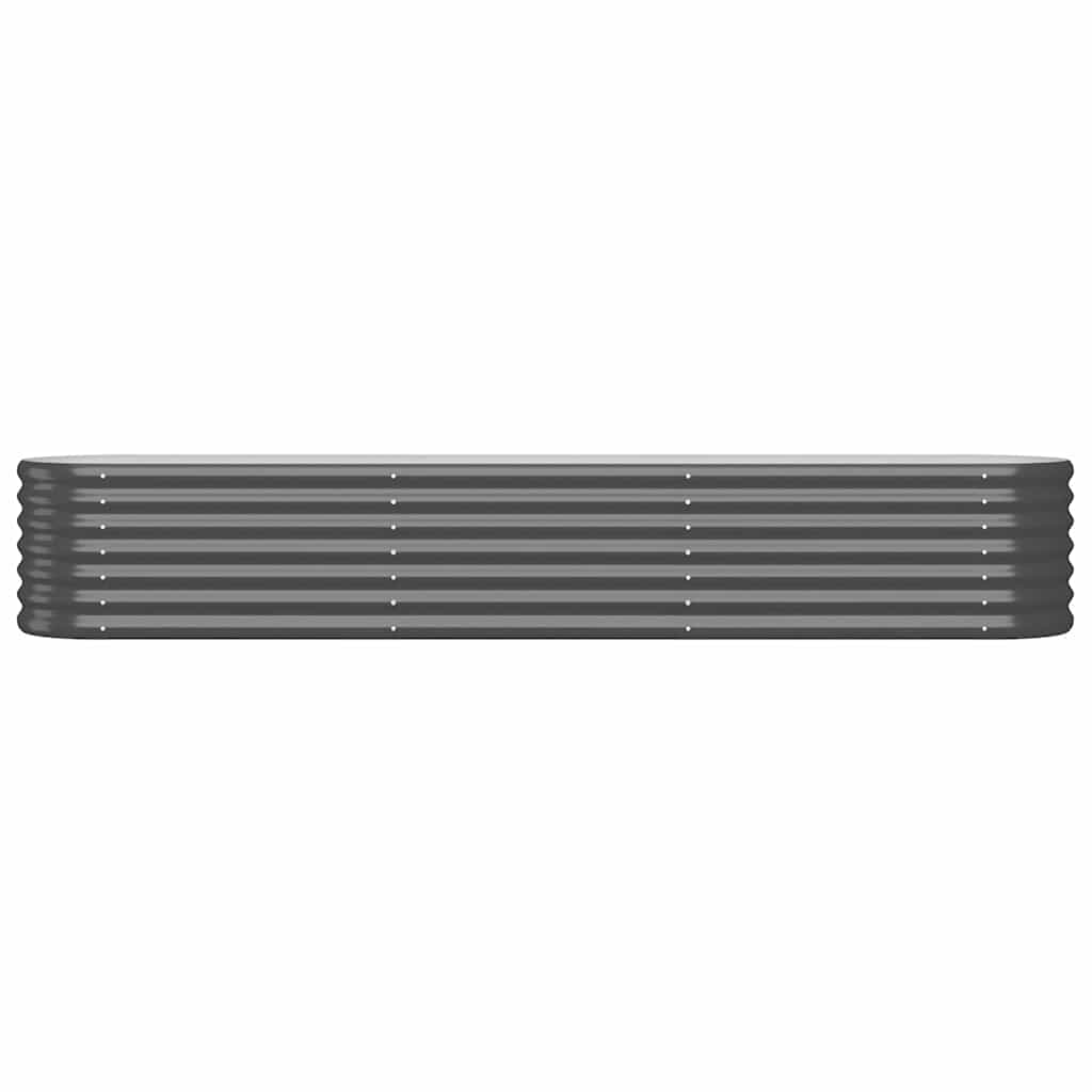 Canteiro elevado jardim 224x40x36 aço galvanizado antracite