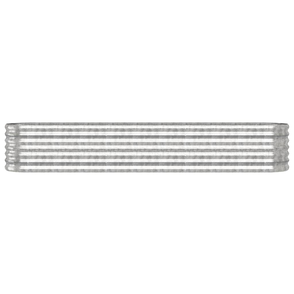 Canteiro elevado jardim 224x40x36cm aço galvanizado prateado