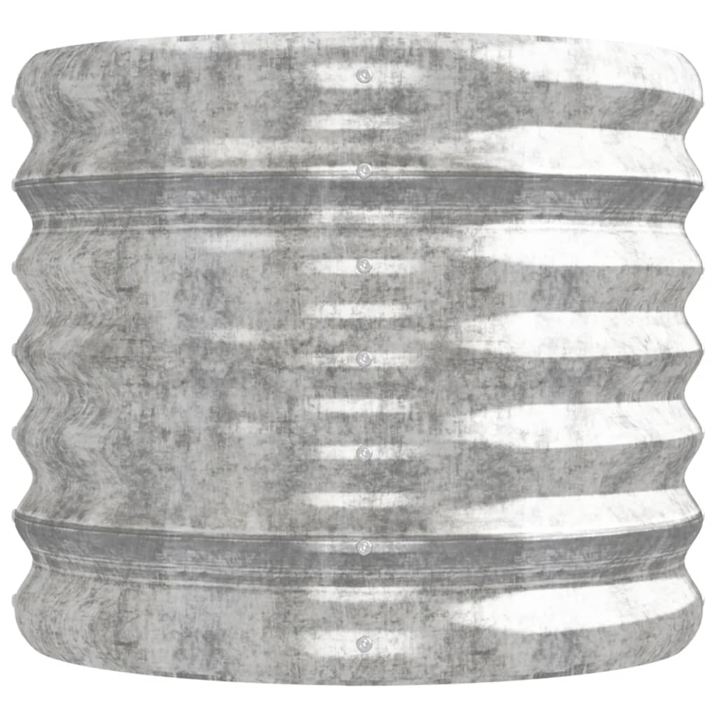 Canteiro elevado jardim 224x40x36cm aço galvanizado prateado