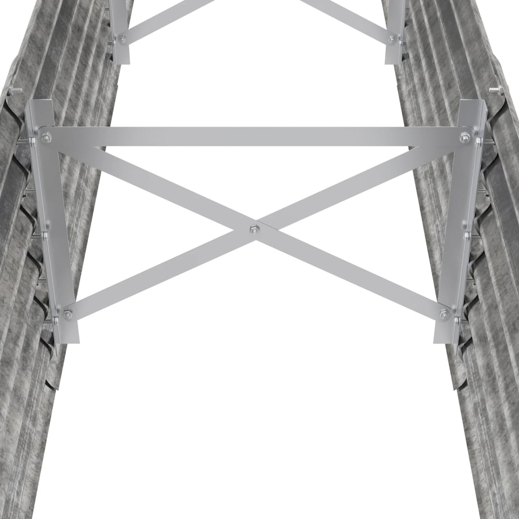 Canteiro elevado jardim 224x40x36cm aço galvanizado prateado