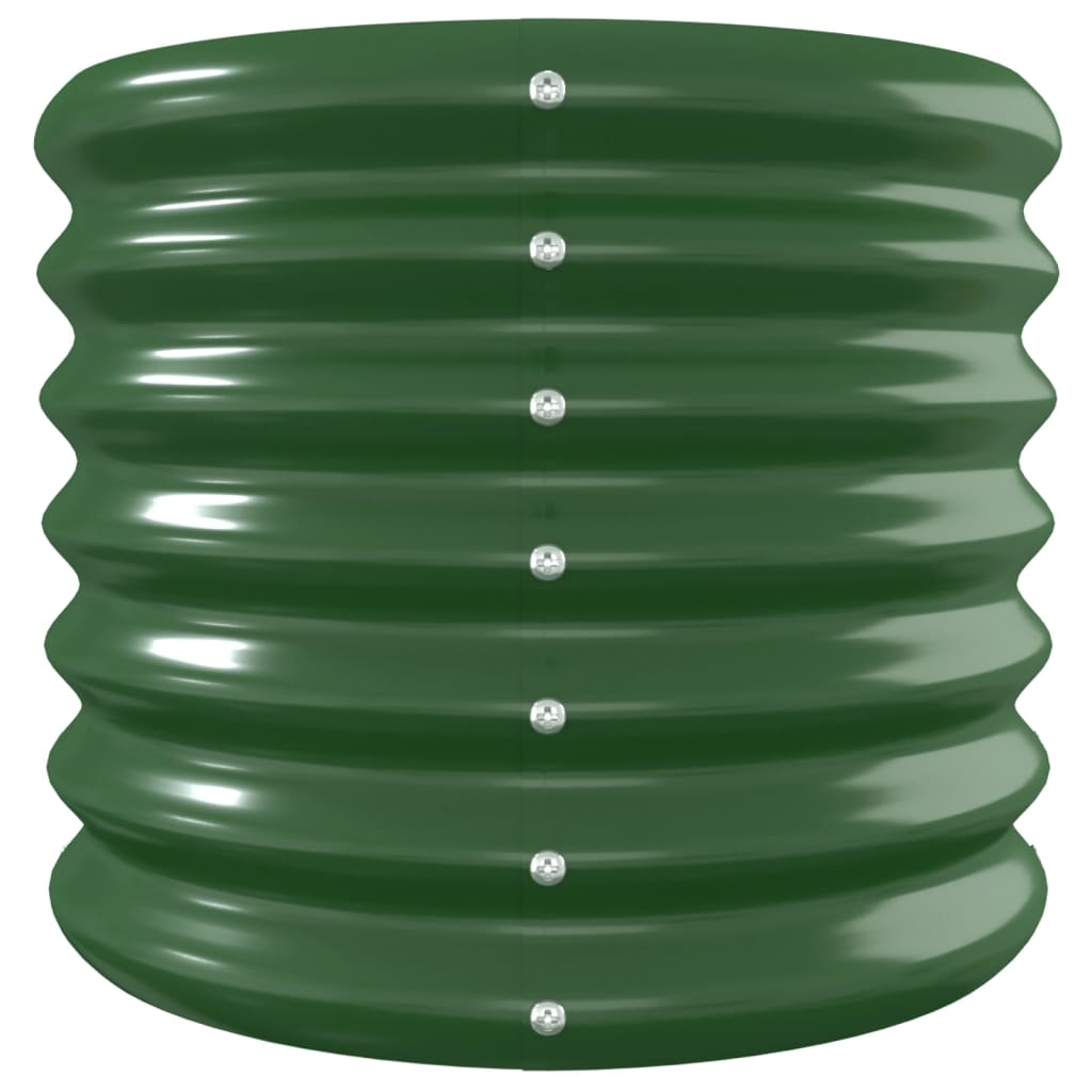 Canteiro elevado jardim 260x40x36 cm aço galvanizado verde