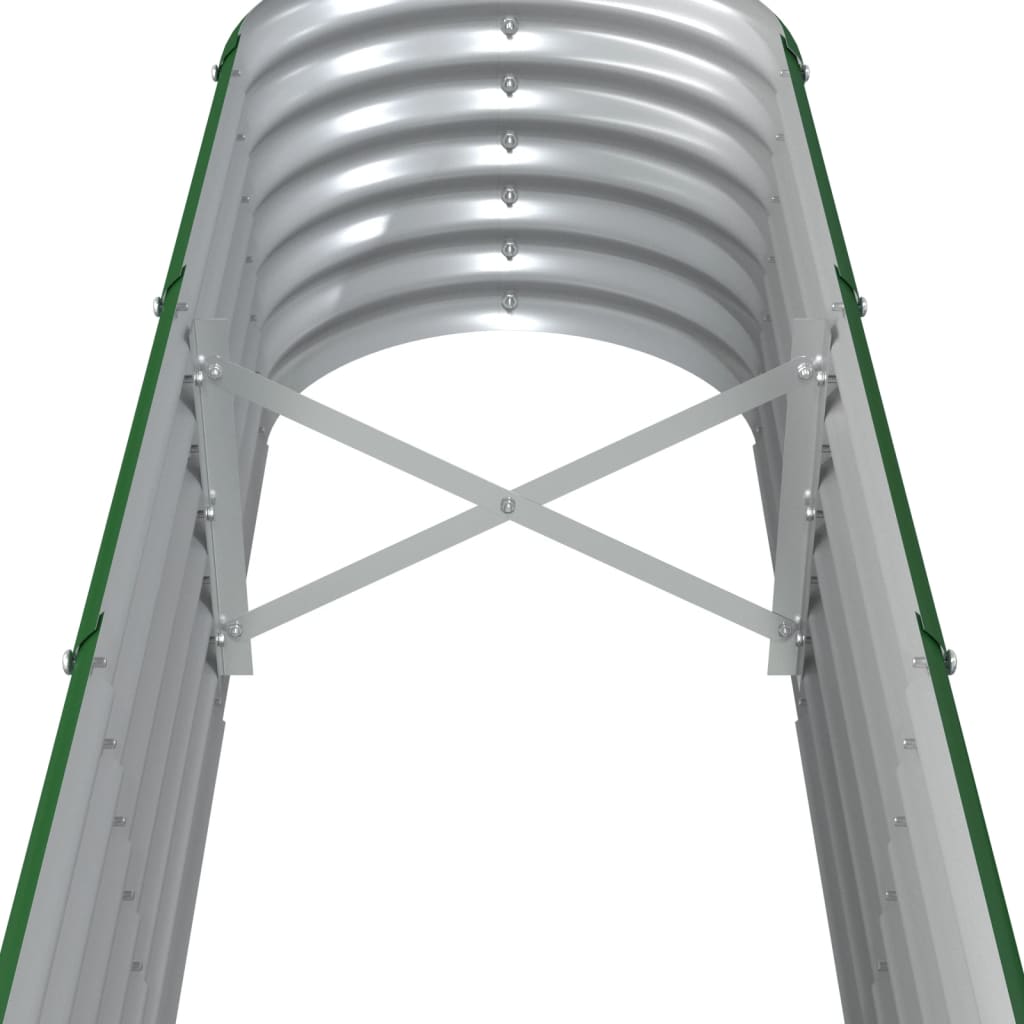 Canteiro elevado jardim 260x40x36 cm aço galvanizado verde