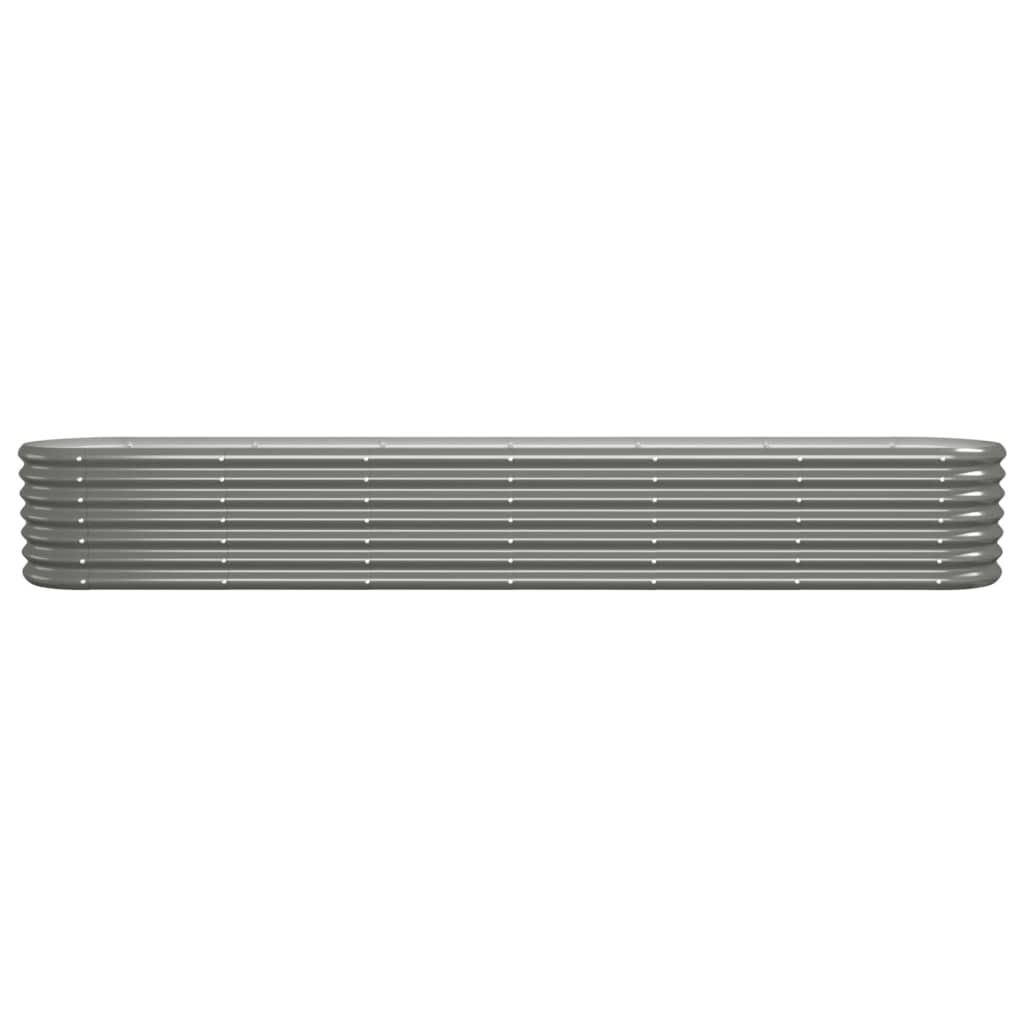 Canteiro elevado jardim 260x40x36cm aço galvanizado cinzento