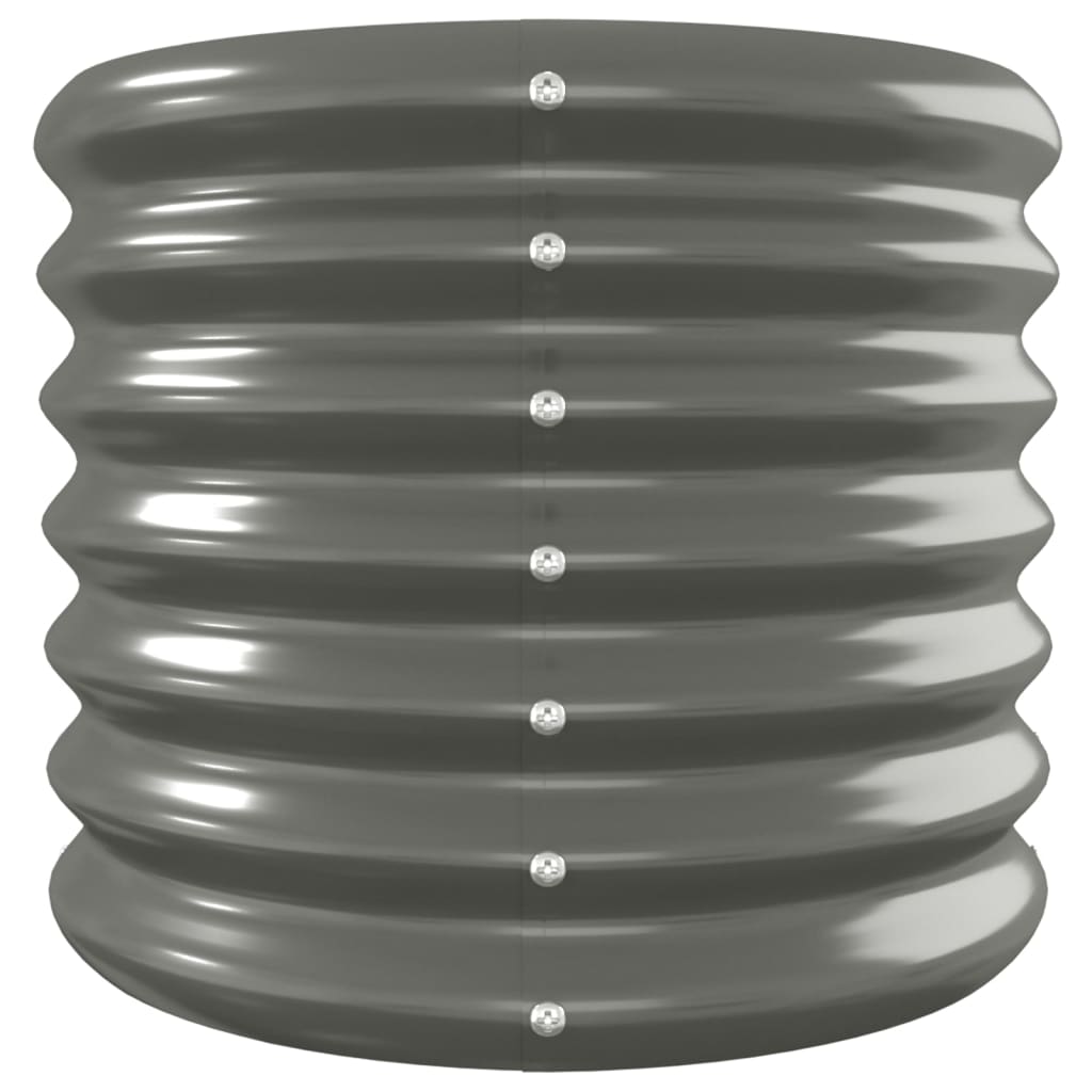 Canteiro elevado jardim 260x40x36cm aço galvanizado cinzento
