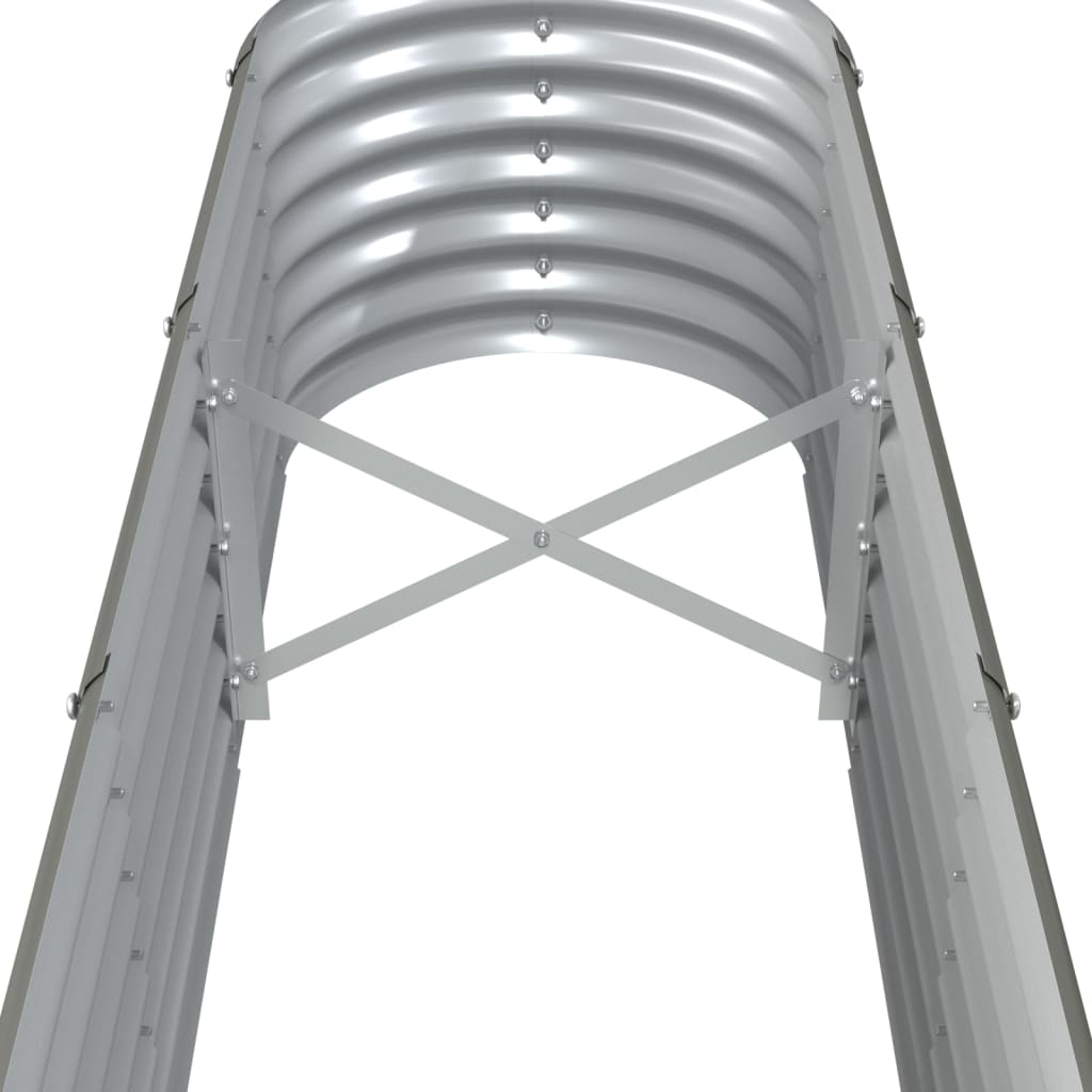 Canteiro elevado jardim 260x40x36cm aço galvanizado cinzento