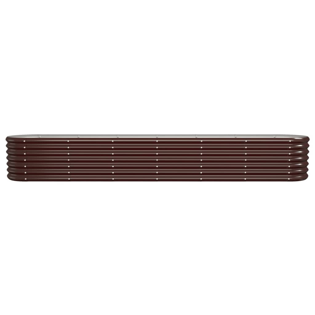 Canteiro elevado jardim 260x40x36cm aço galvanizado castanho