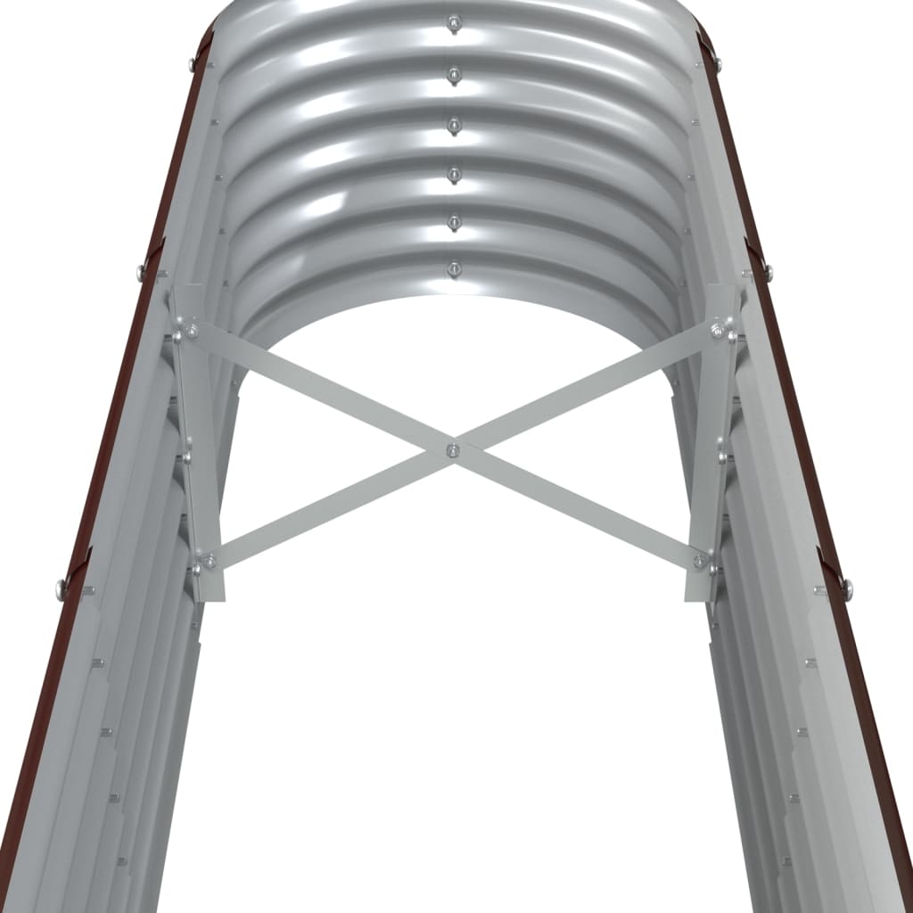 Canteiro elevado jardim 260x40x36cm aço galvanizado castanho