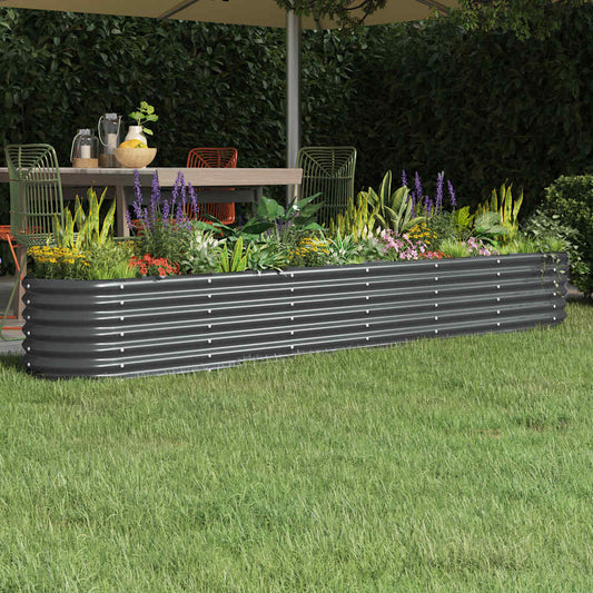 Canteiro elevado jardim 260x40x36 aço galvanizado antracite