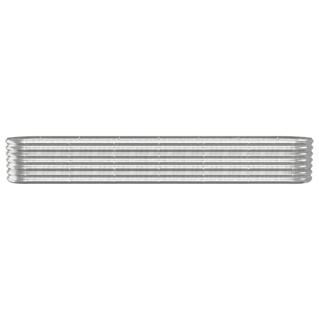 Canteiro elevado jardim 260x40x36cm aço galvanizado prateado