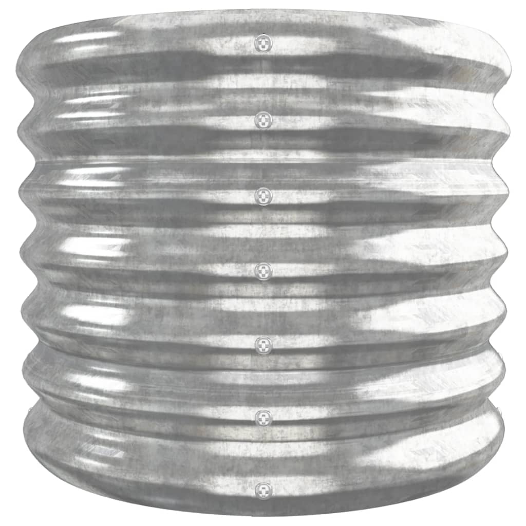 Canteiro elevado jardim 260x40x36cm aço galvanizado prateado