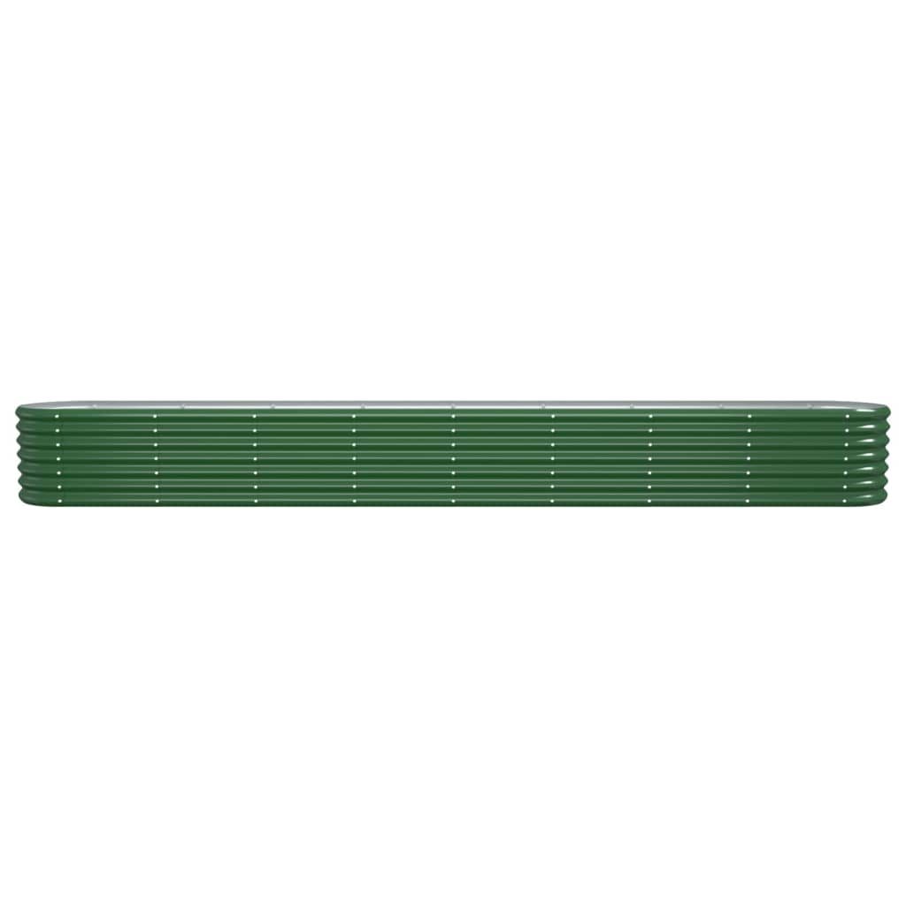 Canteiro elevado jardim 332x40x36 cm aço galvanizado verde