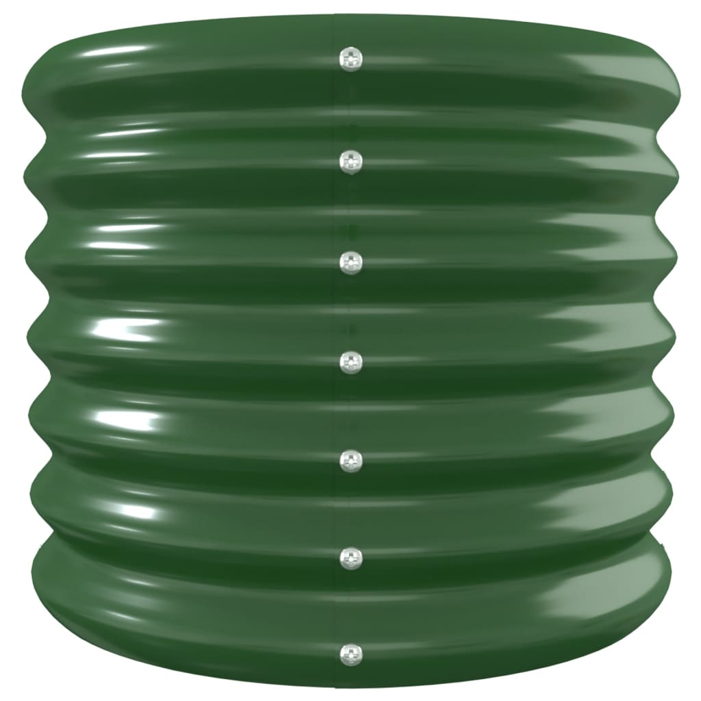 Canteiro elevado jardim 332x40x36 cm aço galvanizado verde