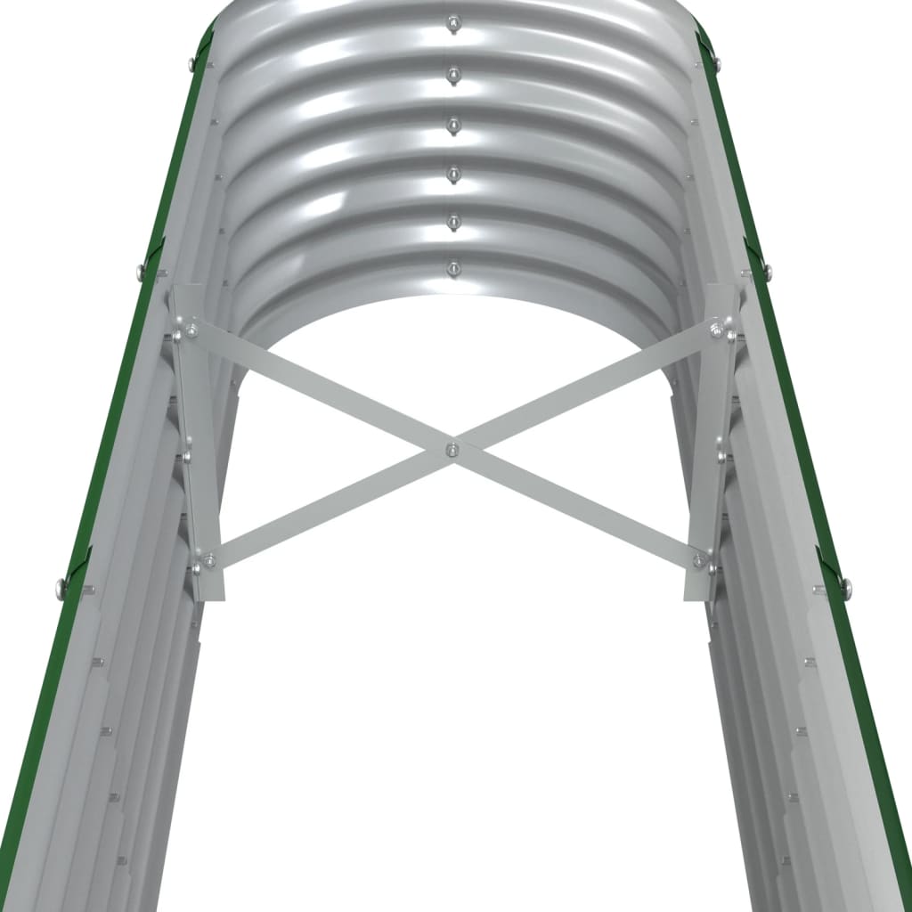 Canteiro elevado jardim 332x40x36 cm aço galvanizado verde