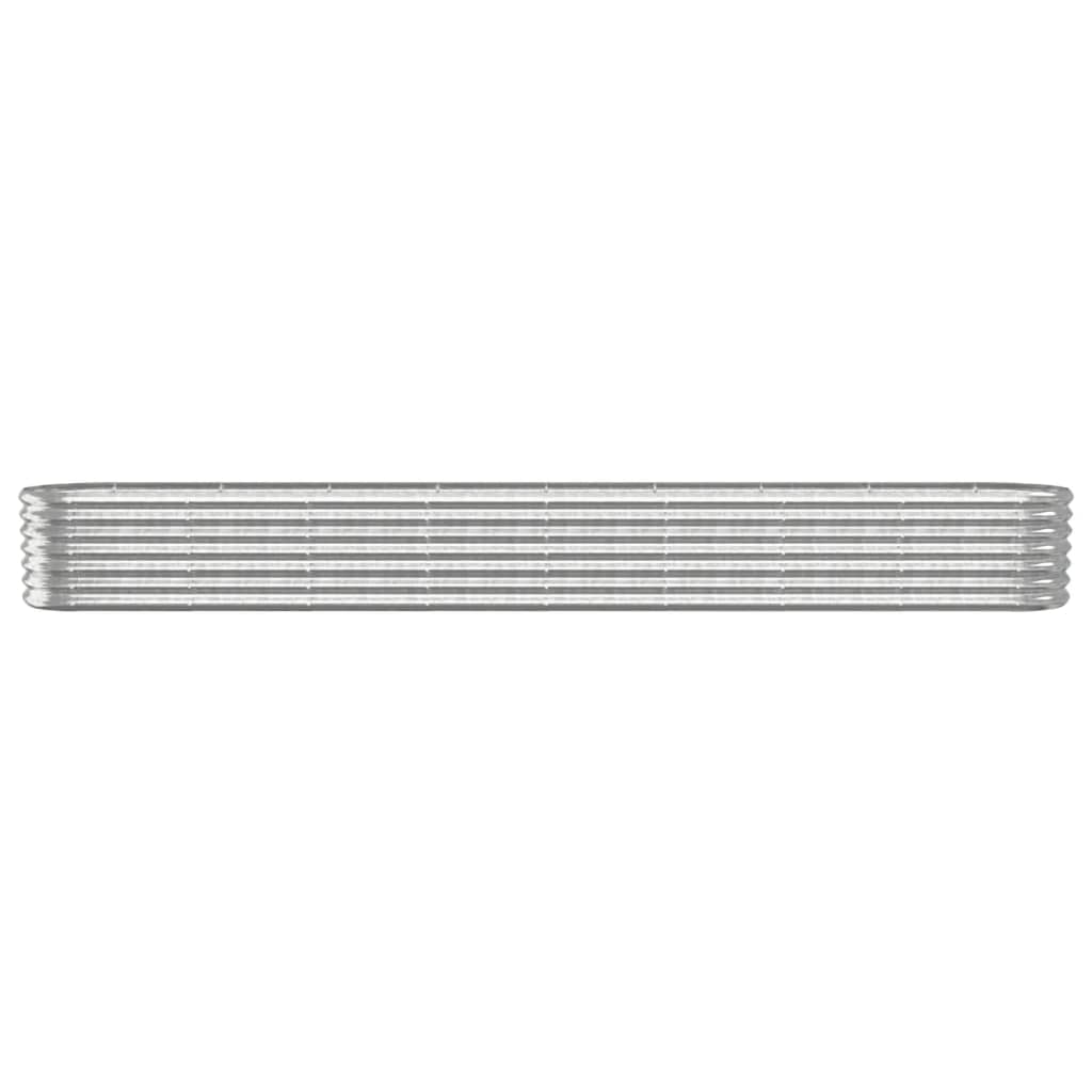 Canteiro elevado jardim 332x40x36cm aço galvanizado prateado