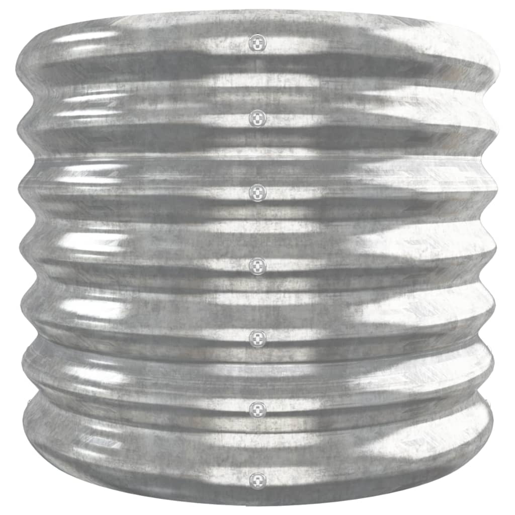 Canteiro elevado jardim 332x40x36cm aço galvanizado prateado