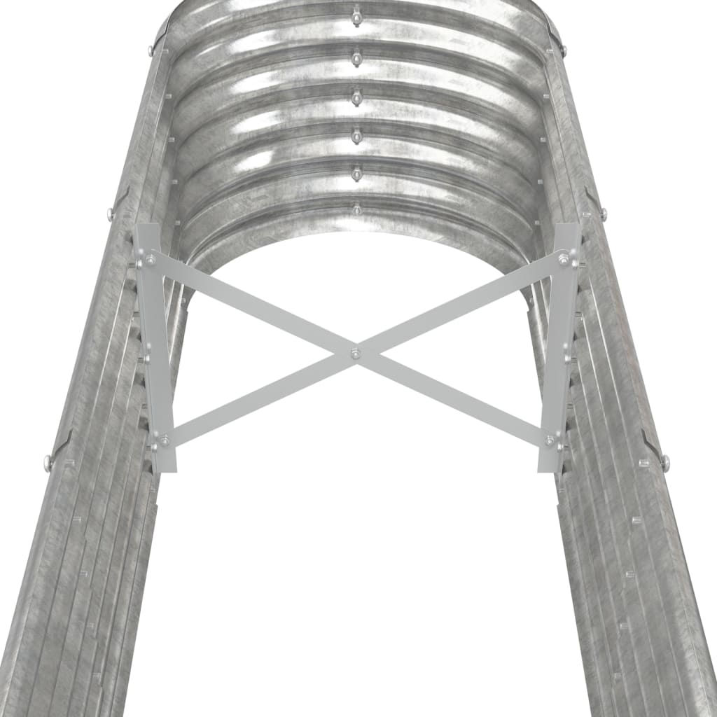 Canteiro elevado jardim 332x40x36cm aço galvanizado prateado