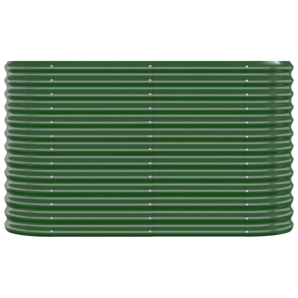 Canteiro elevado jardim 114x40x68 cm aço galvanizado verde