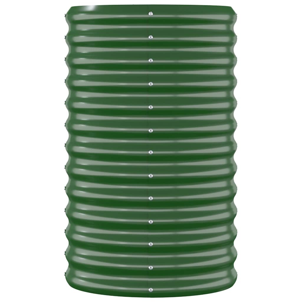 Canteiro elevado jardim 114x40x68 cm aço galvanizado verde