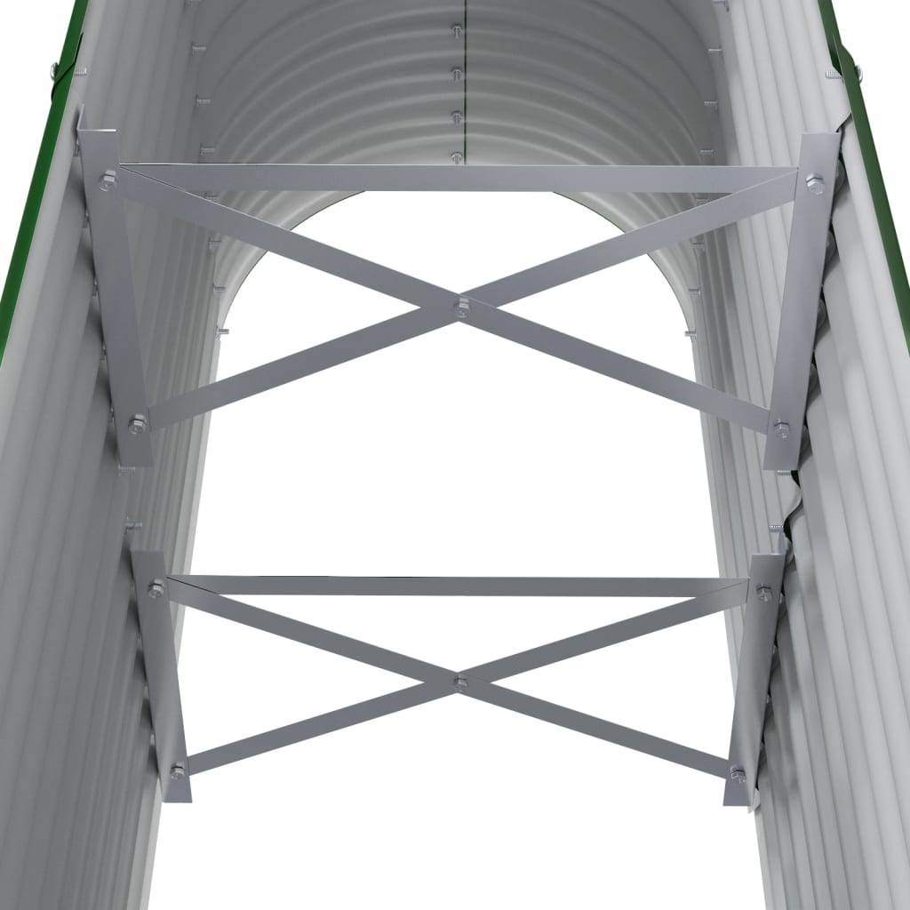 Canteiro elevado jardim 114x40x68 cm aço galvanizado verde