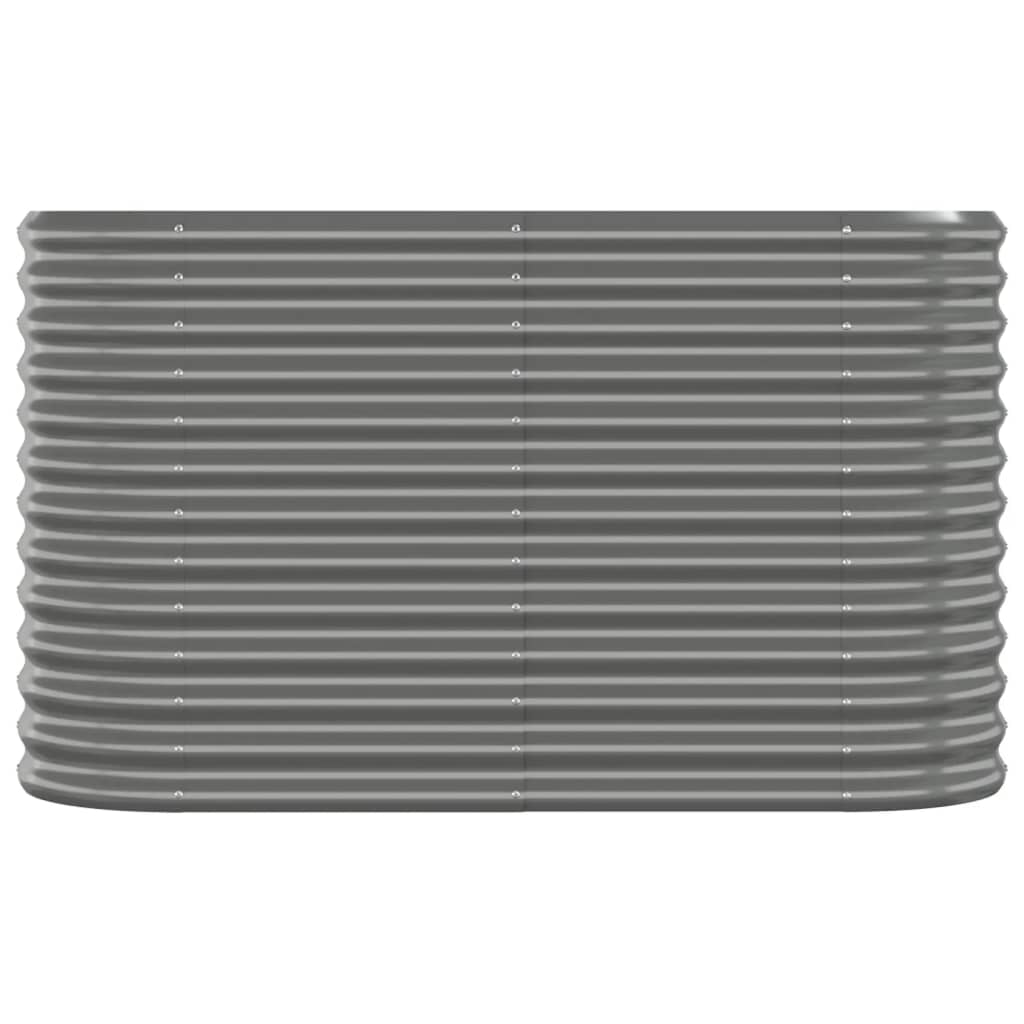 Canteiro elevado jardim 114x40x68cm aço galvanizado cinzento