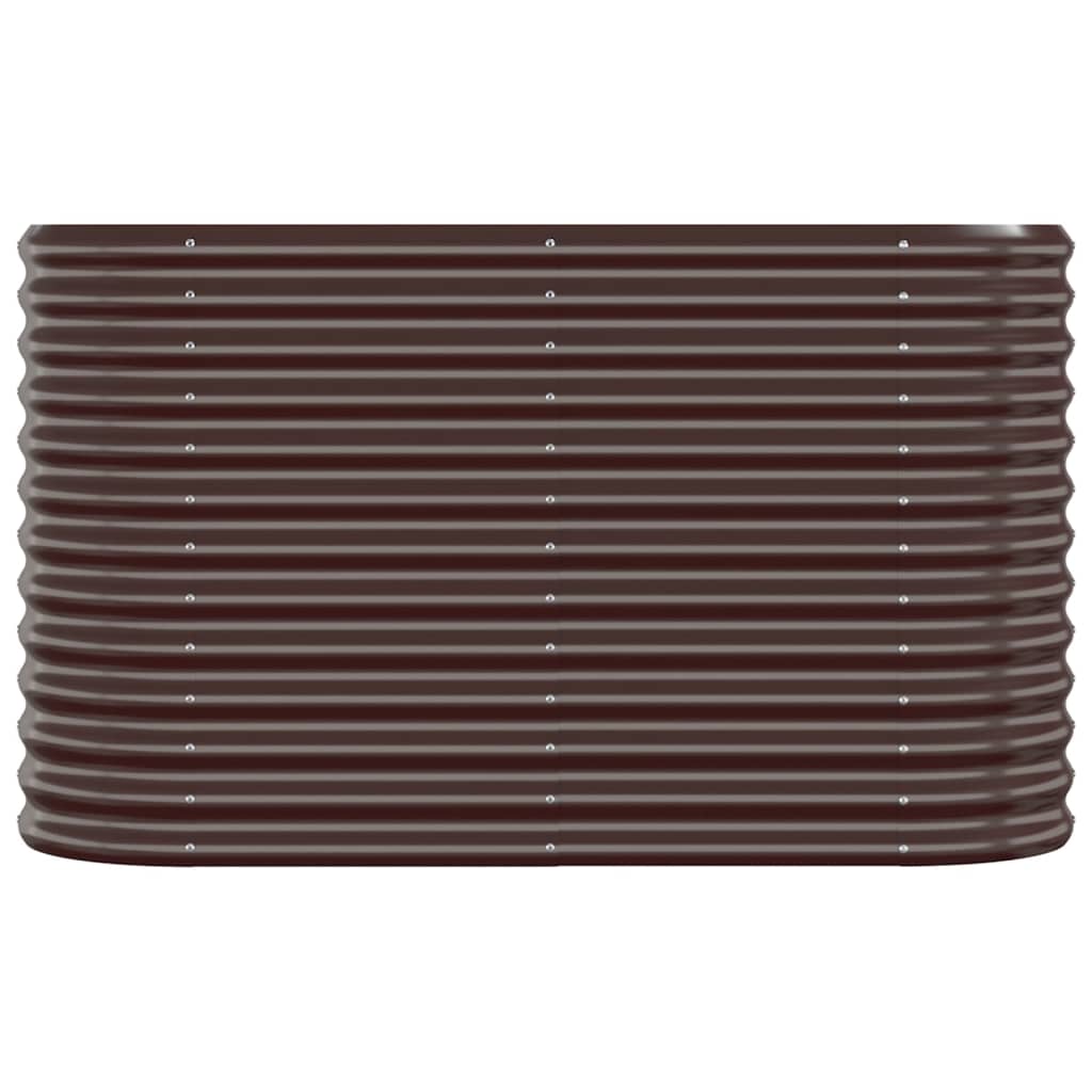 Canteiro elevado jardim 114x40x68cm aço galvanizado castanho