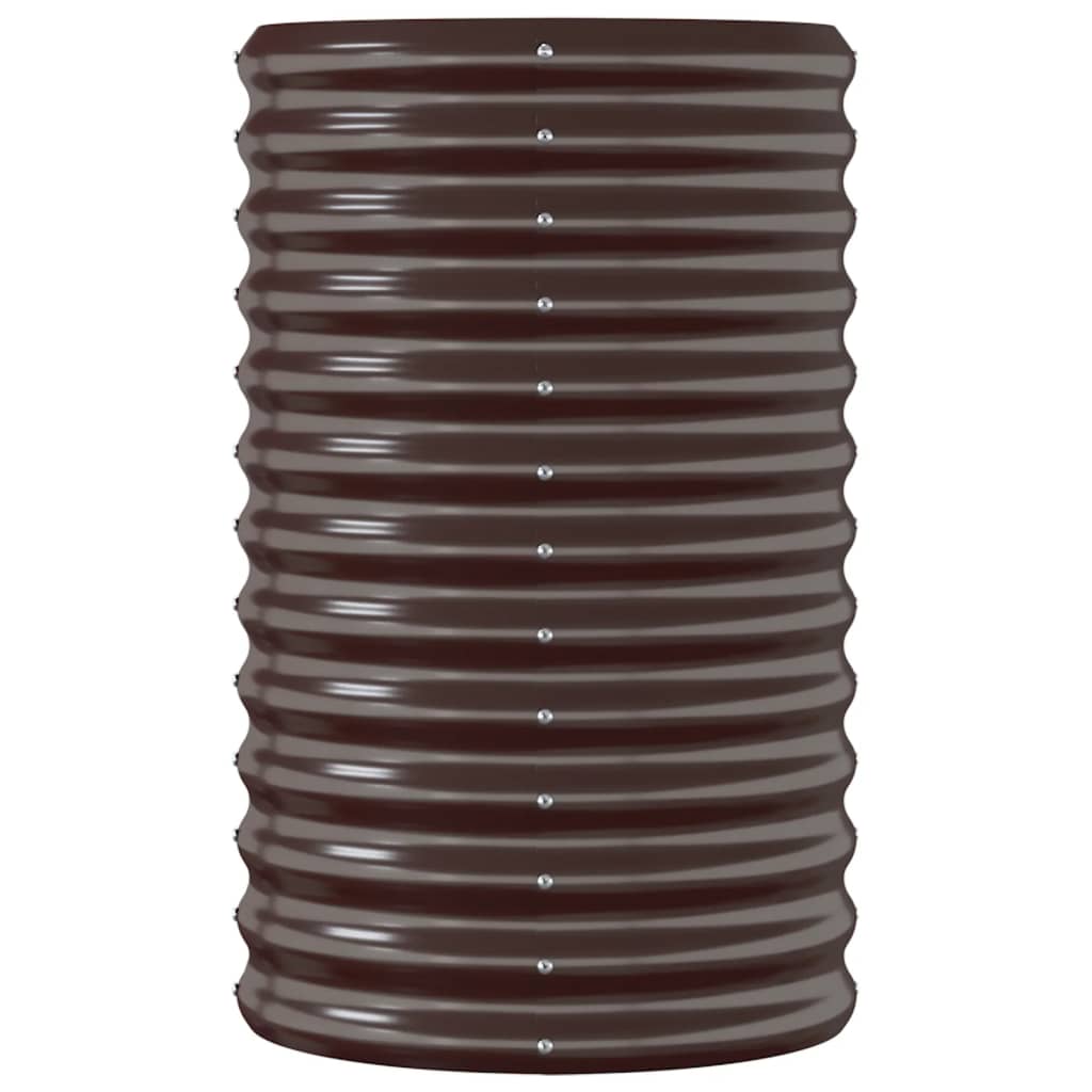 Canteiro elevado jardim 114x40x68cm aço galvanizado castanho