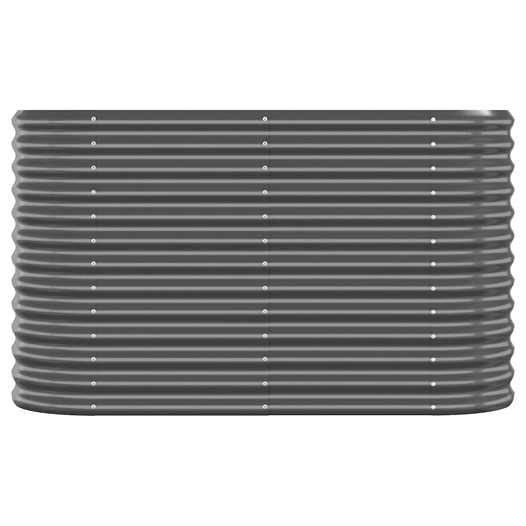 Canteiro elevado jardim 114x40x68 aço galvanizado antracite