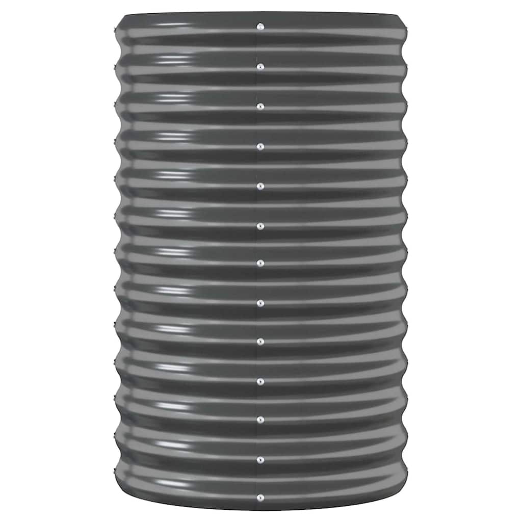 Canteiro elevado jardim 114x40x68 aço galvanizado antracite