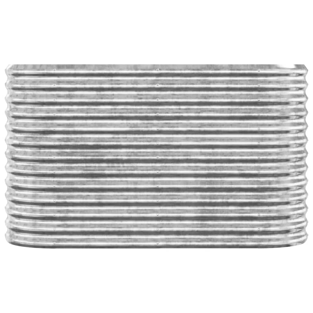 Canteiro elevado jardim 114x40x68cm aço galvanizado prateado