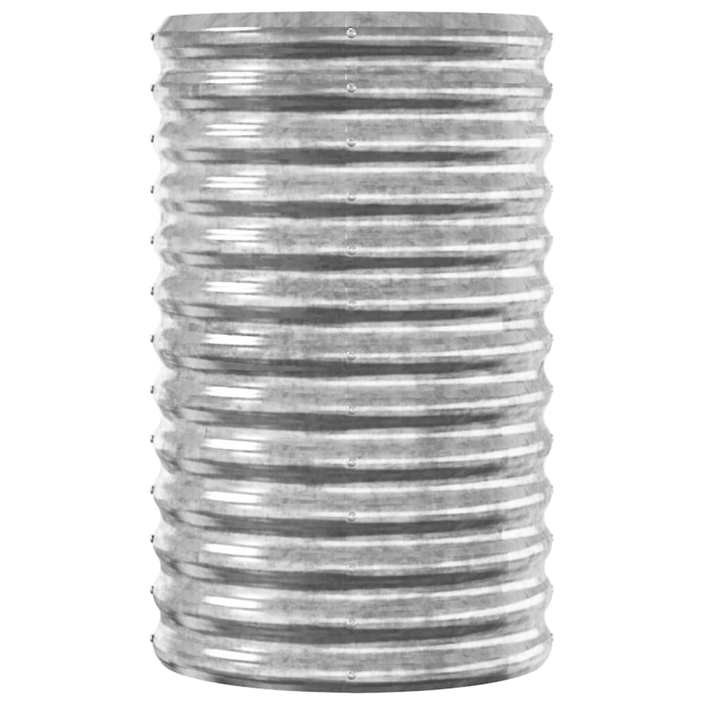 Canteiro elevado jardim 114x40x68cm aço galvanizado prateado