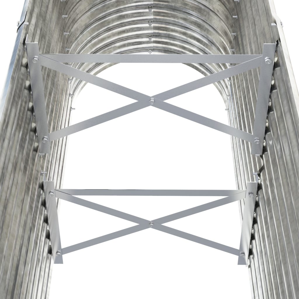 Canteiro elevado jardim 114x40x68cm aço galvanizado prateado