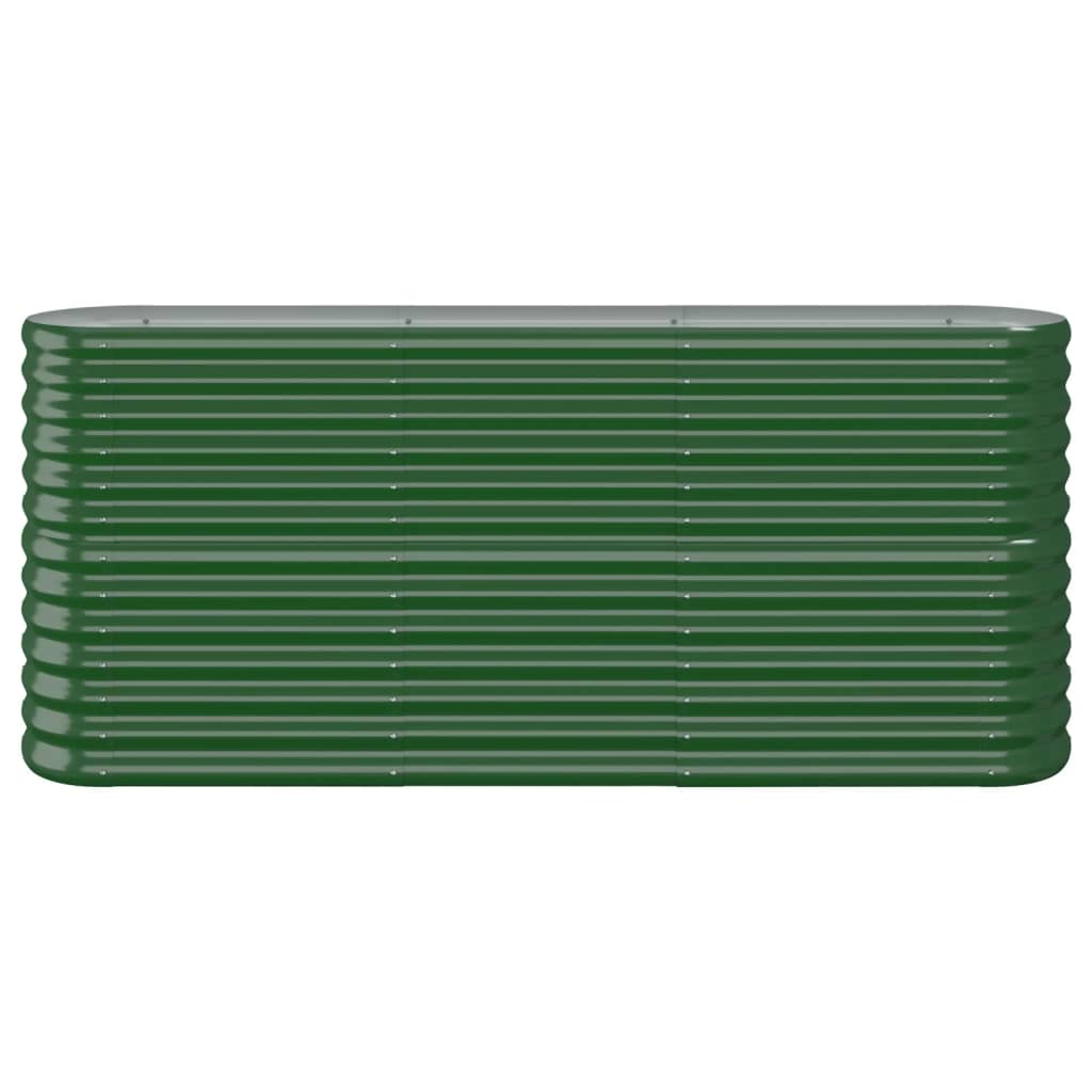 Canteiro elevado jardim 152x40x68 cm aço galvanizado verde