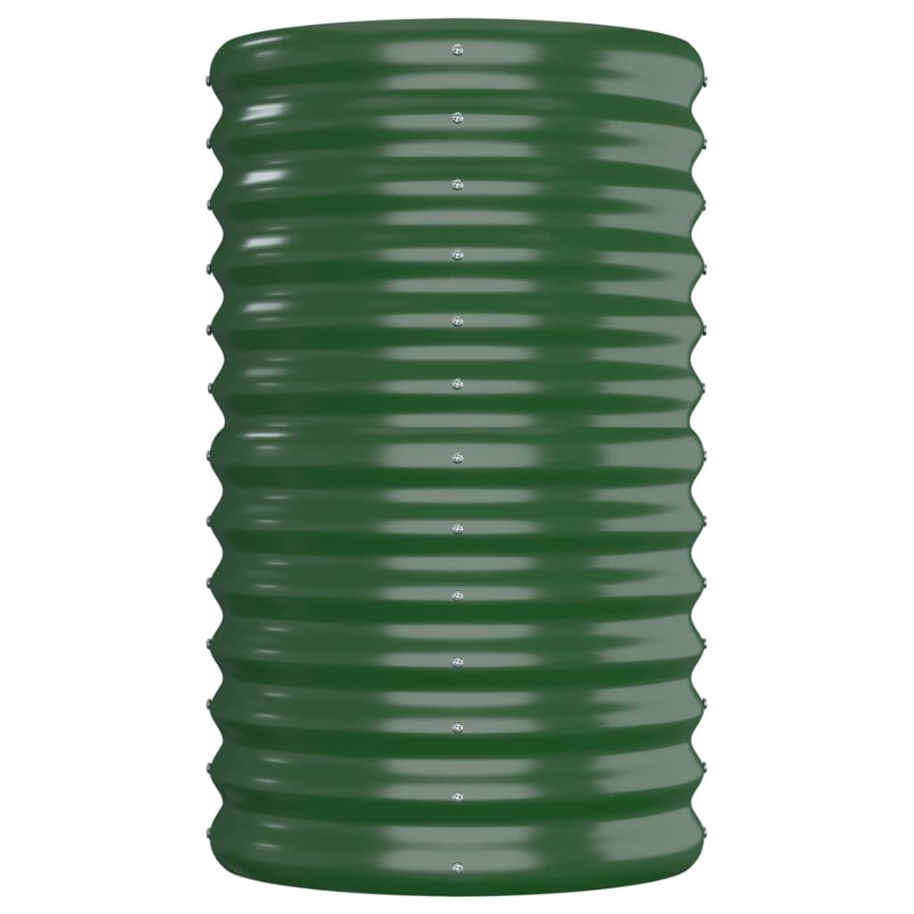 Canteiro elevado jardim 152x40x68 cm aço galvanizado verde