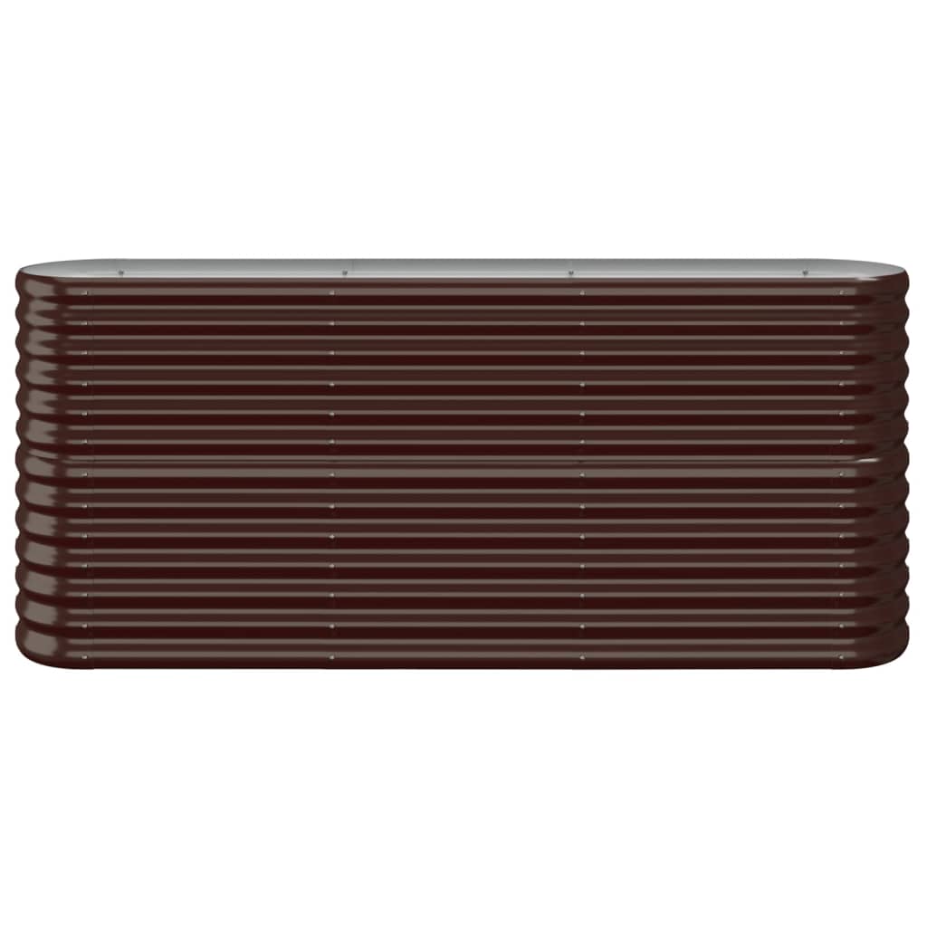 Canteiro elevado jardim 152x40x68cm aço galvanizado castanho