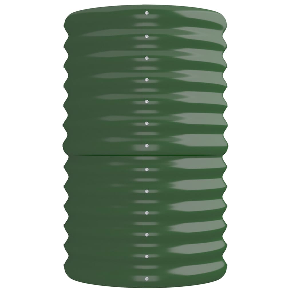 Canteiro elevado jardim 224x40x68 cm aço galvanizado verde
