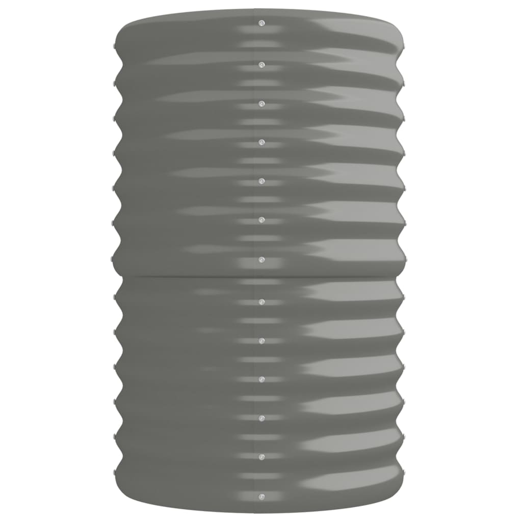 Canteiro elevado jardim 224x40x68cm aço galvanizado cinzento