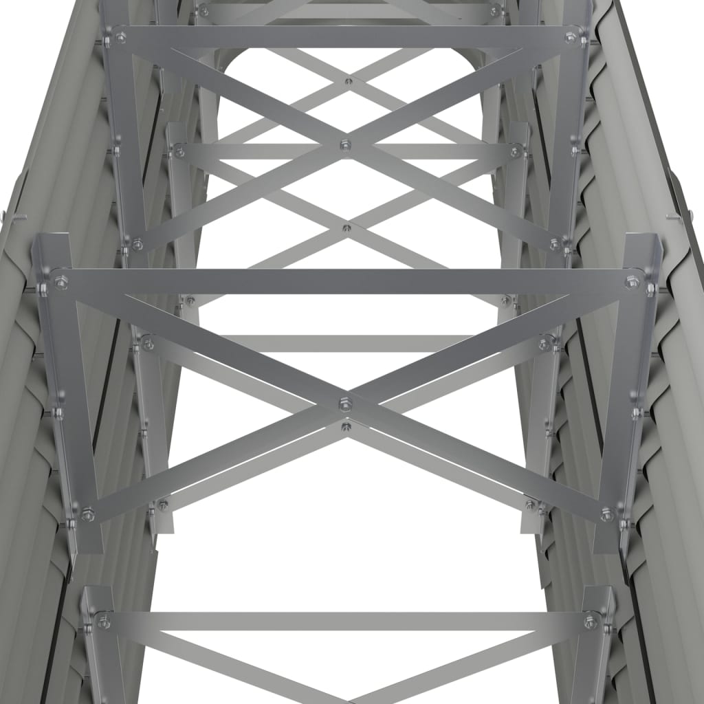 Canteiro elevado jardim 224x40x68cm aço galvanizado cinzento