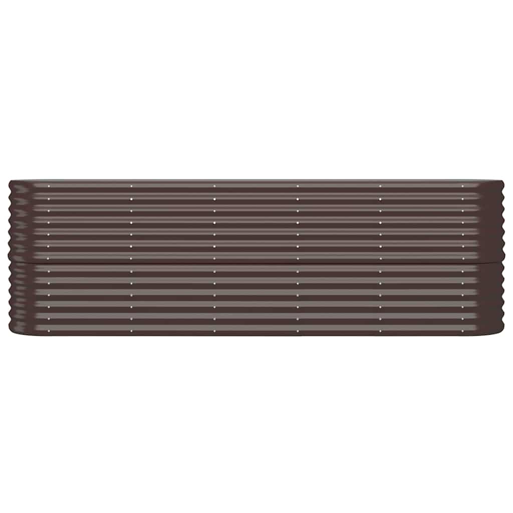 Canteiro elevado jardim 224x40x68cm aço galvanizado castanho