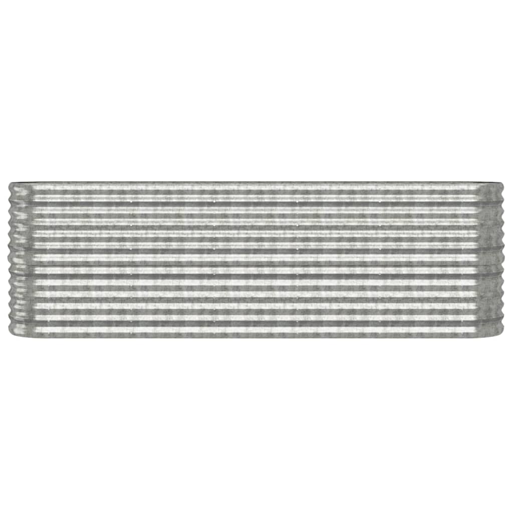Canteiro elevado jardim 224x40x68cm aço galvanizado prateado