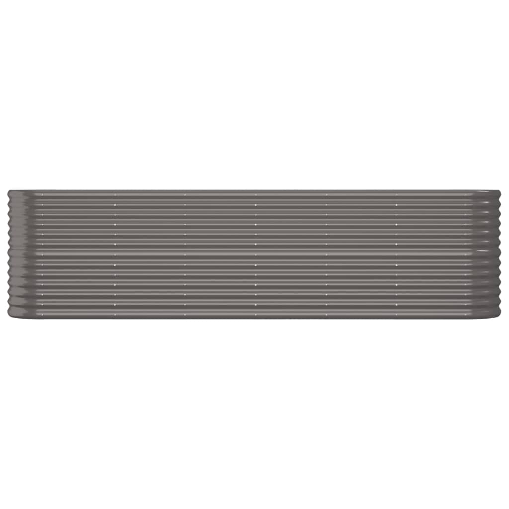 Canteiro elevado jardim 260x40x68cm aço galvanizado cinzento