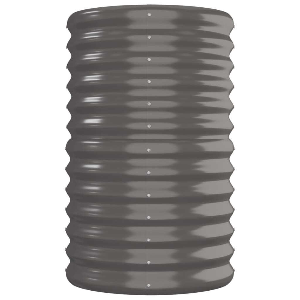 Canteiro elevado jardim 260x40x68cm aço galvanizado cinzento
